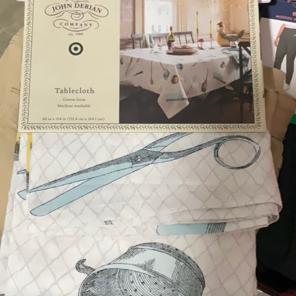 ⚡️John Derian Target Cutlery Toss Printed Rectangle Tablecloth (60x104)